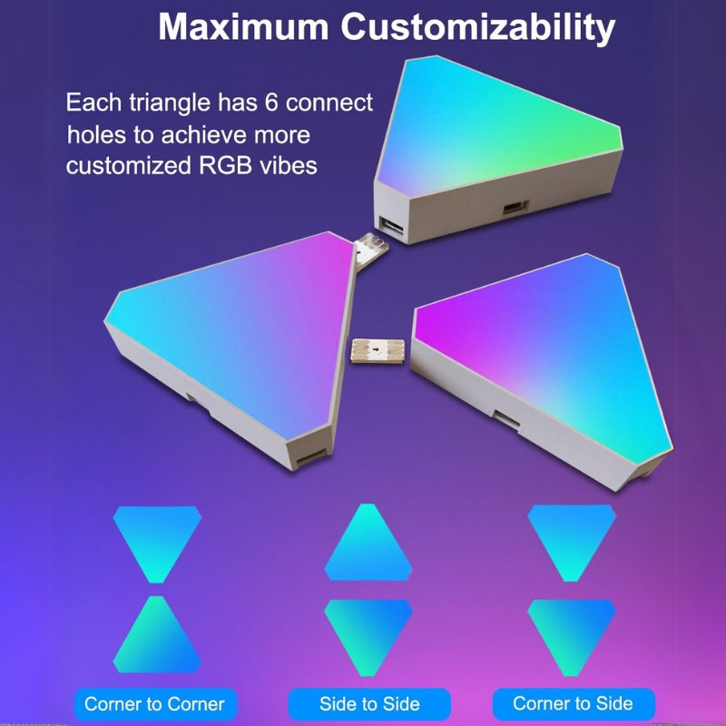 Cargue la imagen en el visor de la galería, Triangle LED Lights for Gaming Setup, RGBIC Triangle Wall Lights for Bedroom, Smart Home Light Panels Works with Alexa Google Assistant, APP/Voice Controlled, Music Sync Gaming Room 10 Pack
