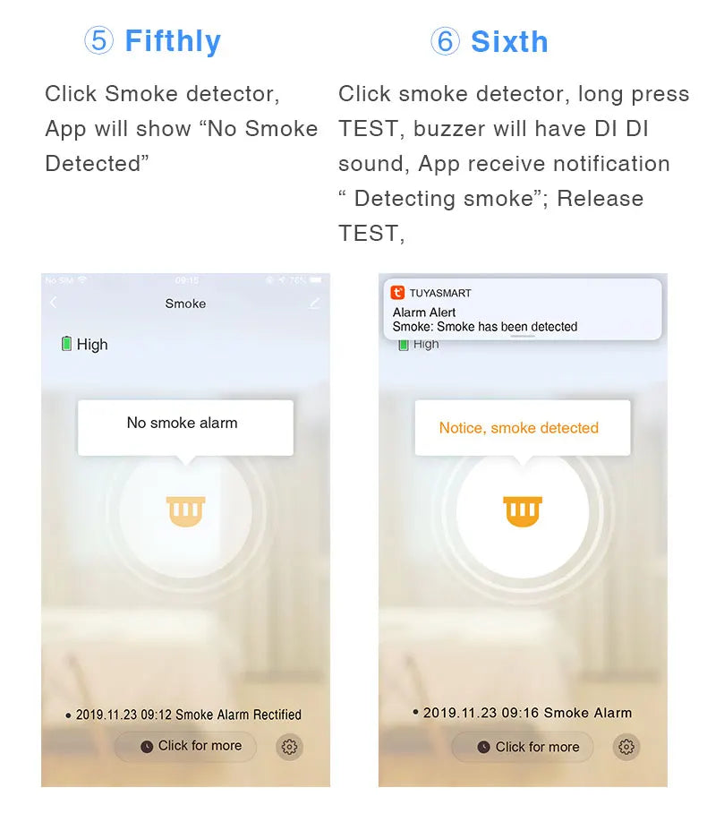 Cargue la imagen en el visor de la galería, [TUYA Smart Home] Battery Powered Wireless WIFI Smoke Detector Smart Home Security - Polar Tech Australia
