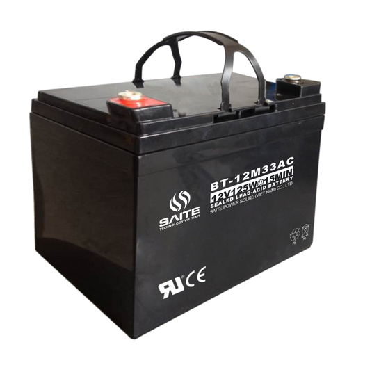 [BT-12M33AC] 12V/33Ah Battery Valve Regulated Sealed Lead-Acid UPS Battery Back up - Polar Tech Australia