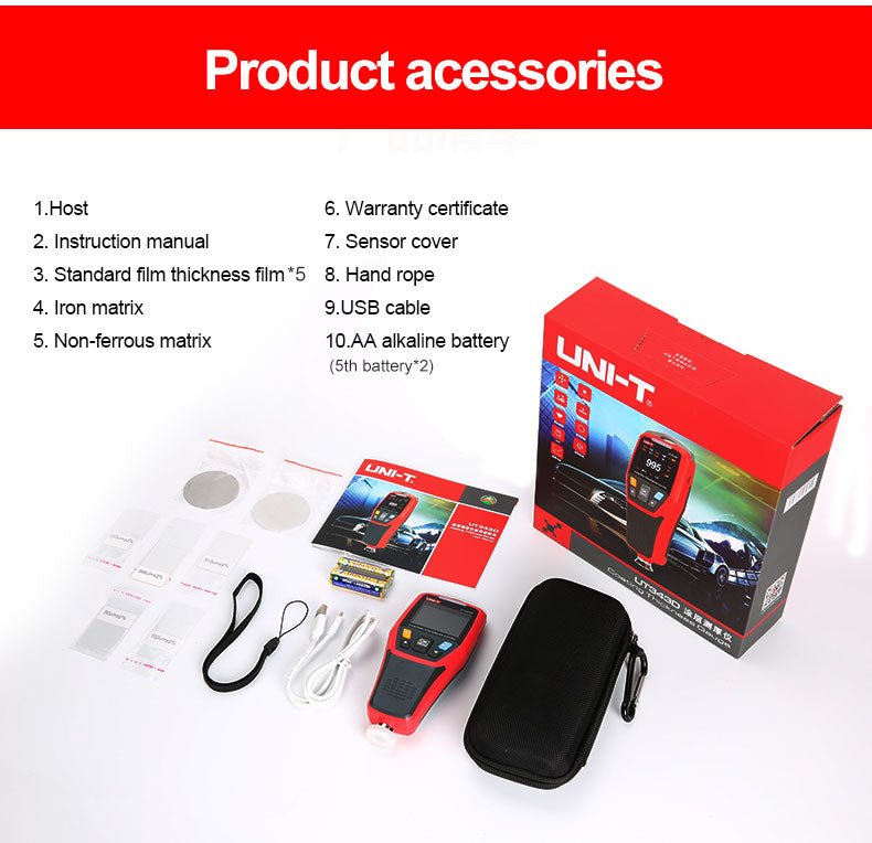 Load image into Gallery viewer, [UT343D] UNI-T Coating Thickness Gauge Digital FE/NFE Metal Car Paint Thickness Tester Meter - Polar Tech Australia
