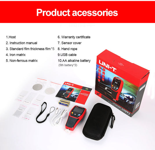 [UT343D] UNI-T Coating Thickness Gauge Digital FE/NFE Metal Car Paint Thickness Tester Meter - Polar Tech Australia