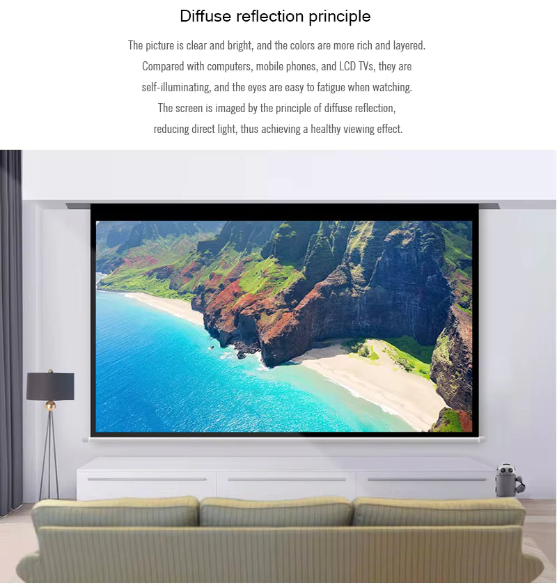 Cargue la imagen en el visor de la galería, Electric Remote Control Auto Foldable Projector Wall Screen 16:9 Support 4K FHD 3D For Indoor Office Presentation Home Theater - Polar Tech Australia
