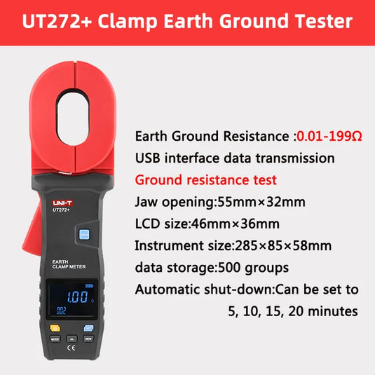[UT272+] UNI-T Clamp Earth Ground Tester / loop resistance tester / clamp ammeter USB communication - Polar Tech Australia