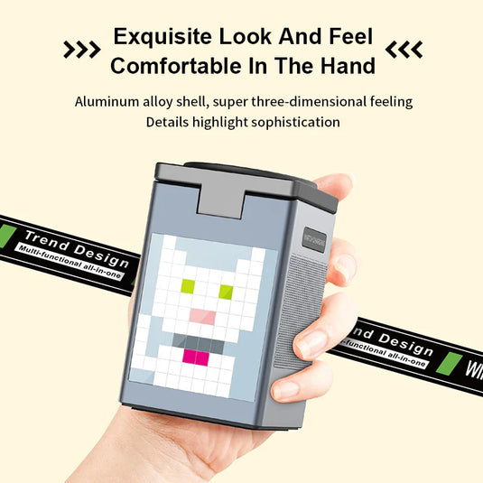 [Built-In Pixel Animation LCD] 6 in 1 Aluminum Stand Alarm Clock QI 15W MagSafe Wireless Charging Bluetooth Speaker Magnet Stand - Polar Tech Australia