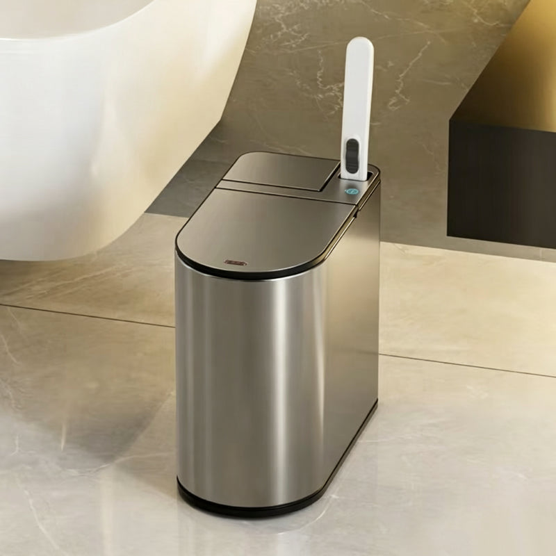 Chargez l'image dans la visionneuse de la galerie, Smart Gray Sensor Bin with Built-In Toilet Brush – Touchless &amp; Clean Bathroom Solution
