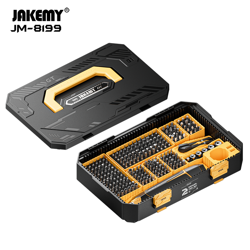 Load image into Gallery viewer, [JM-8199] Jakemy 257-in-1 Modular Manual Toolbox with Manual Screwdriver Handle &amp; 252 Precision Bits - Polar Tech Australia
