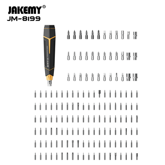 [JM-8199] Jakemy 257-in-1 Modular Manual Toolbox with Manual Screwdriver Handle & 252 Precision Bits - Polar Tech Australia