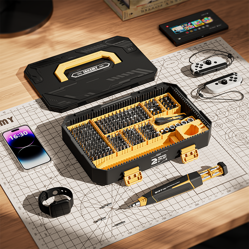Load image into Gallery viewer, [JM-8199] Jakemy 257-in-1 Modular Manual Toolbox with Manual Screwdriver Handle &amp; 252 Precision Bits - Polar Tech Australia
