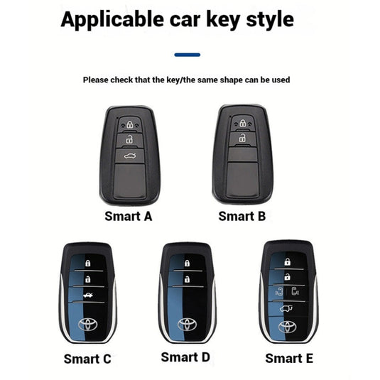 Toyota Zinc Alloy with Genuine Leather Full-Coverage Car Key Fob Protective Case Cover For RAV4, Camry, C-HR, Corolla, Prado, Prius