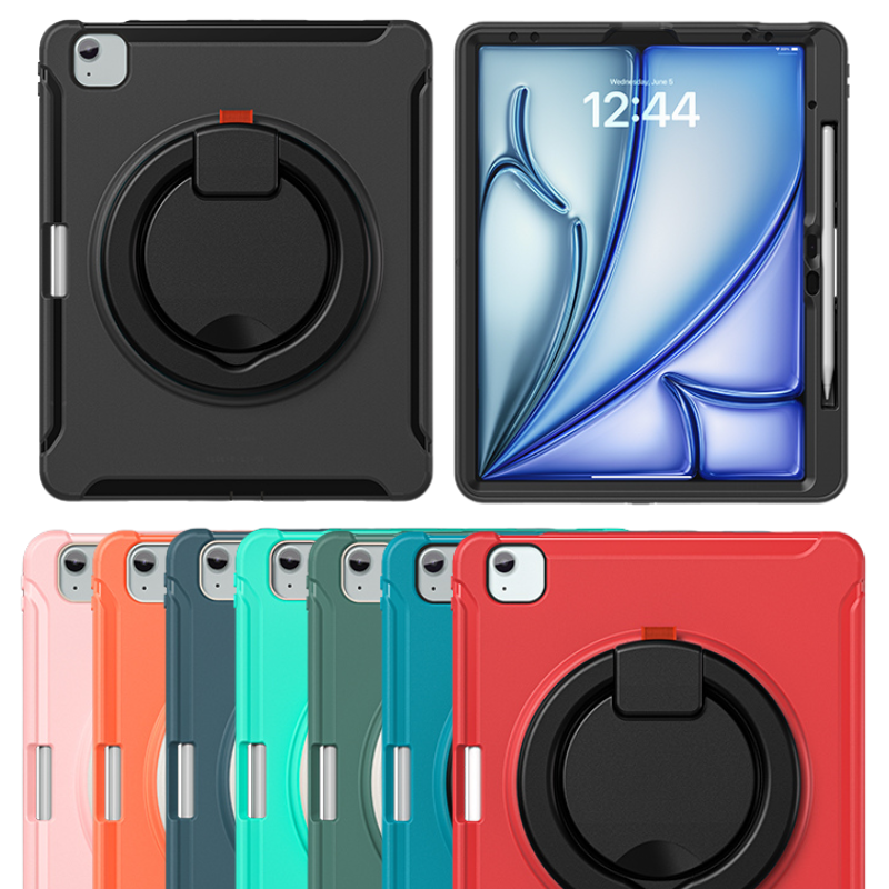Chargez l&#39;image dans la visionneuse de la galerie, Apple iPad Pro 2024 13”  - EVA Kid Friendly Heavy Duty Ring Holder Stand Case - Polar Tech Australia
