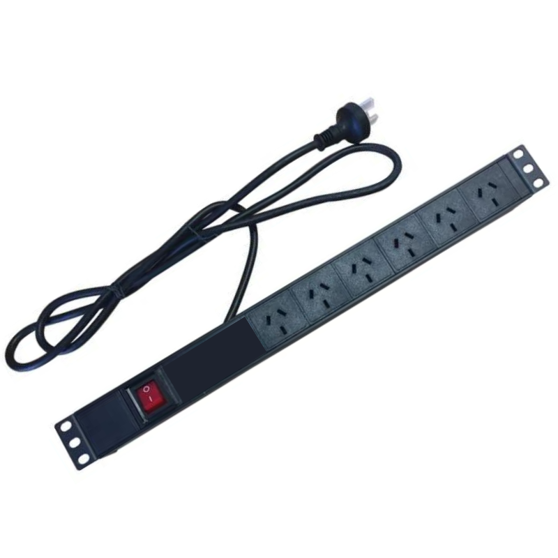 Cargue la imagen en el visor de la galería, [AU Version] 6 Outlets Horizontal Rack Mount PDU Power Stripe With On OFF Switch - Polar Tech Australia
