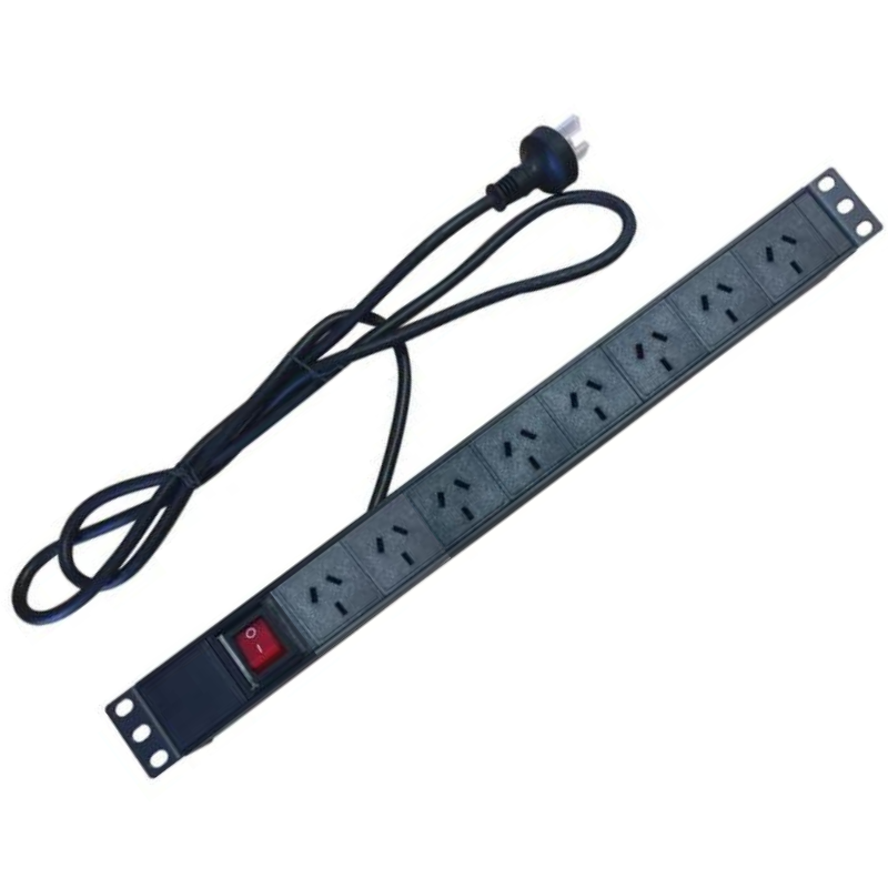 Cargue la imagen en el visor de la galería, [AU Version] 8 Outlets Horizontal Rack Mount PDU Power Stripe With On OFF Switch - Polar Tech Australia
