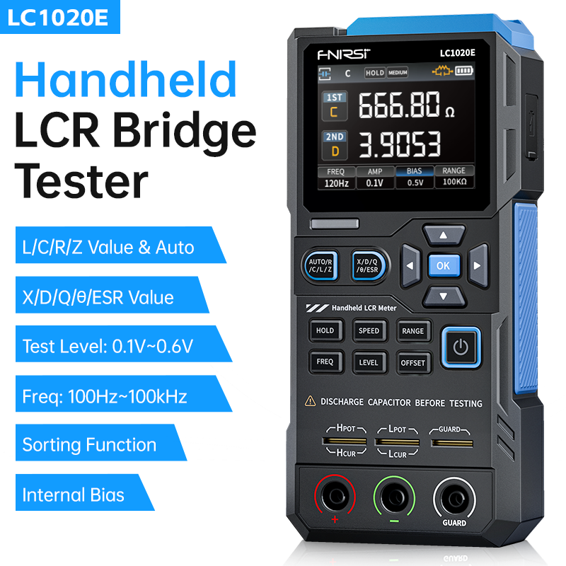Cargue la imagen en el visor de la galería, [LC1020E] FNIRSI High Precision Handheld Digital Bridge LCR ESR Tester
