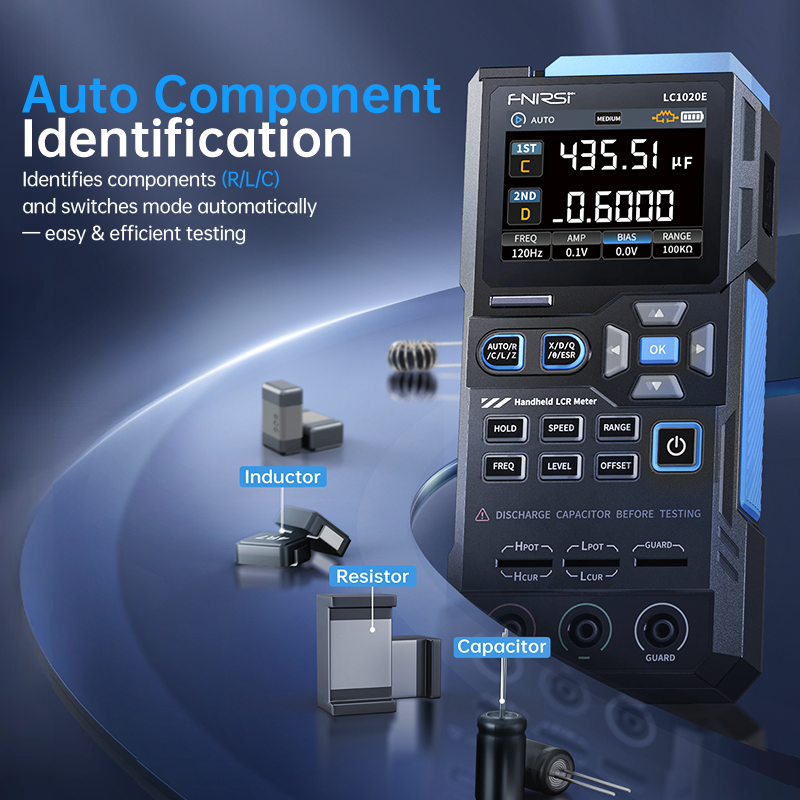 Cargue la imagen en el visor de la galería, [LC1020E] FNIRSI High Precision Handheld Digital Bridge LCR ESR Tester
