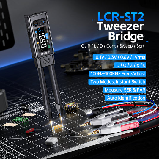 [LCR-ST2] 100K LCR ESR Meter 2-in-1 Digital Tweezers Bridge