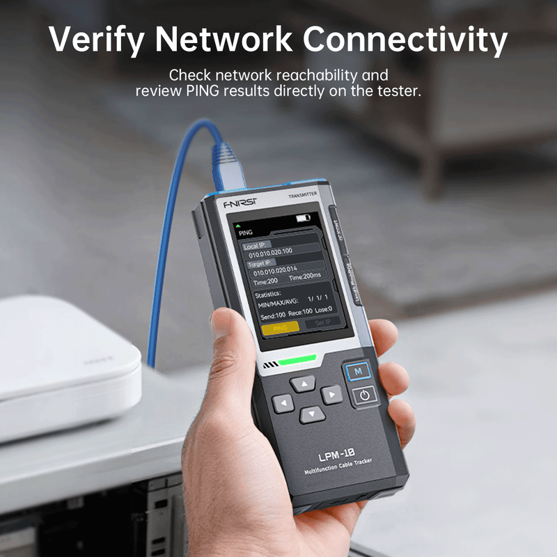 Cargue la imagen en el visor de la galería, [LPM-10C] FNIRSI LPM-10C Network Cable Tester Cable Tracer Wire Mapper PoE Gigabit LAN Tester with PING IP Scanner RJ45 Fault Detection NCV &amp; LED Flashlight

