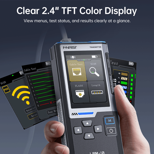 [LPM-10C] FNIRSI LPM-10C Network Cable Tester Cable Tracer Wire Mapper PoE Gigabit LAN Tester with PING IP Scanner RJ45 Fault Detection NCV & LED Flashlight