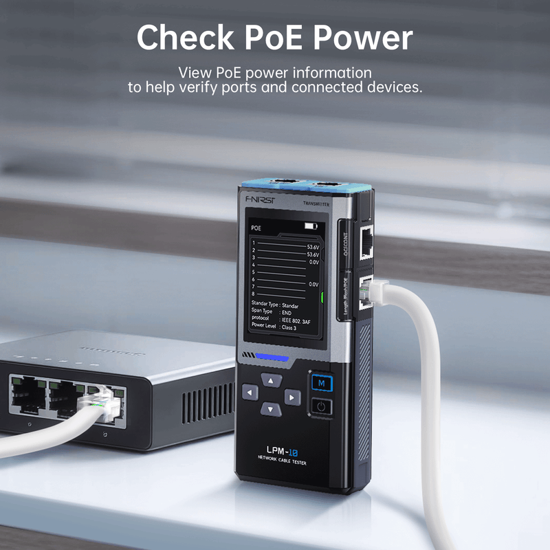 Cargue la imagen en el visor de la galería, [LPM-10C] FNIRSI LPM-10C Network Cable Tester Cable Tracer Wire Mapper PoE Gigabit LAN Tester with PING IP Scanner RJ45 Fault Detection NCV &amp; LED Flashlight
