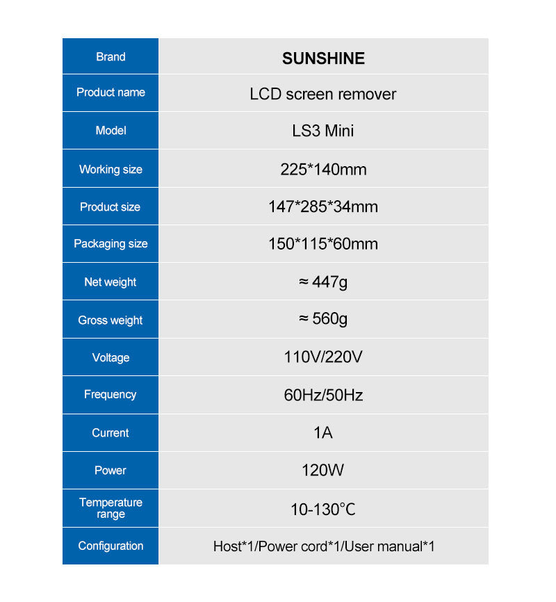 Load image into Gallery viewer, [LS3 Mini] SUNSHINE Portable Heating Pad LCD Screen Remover - Polar Tech Australia
