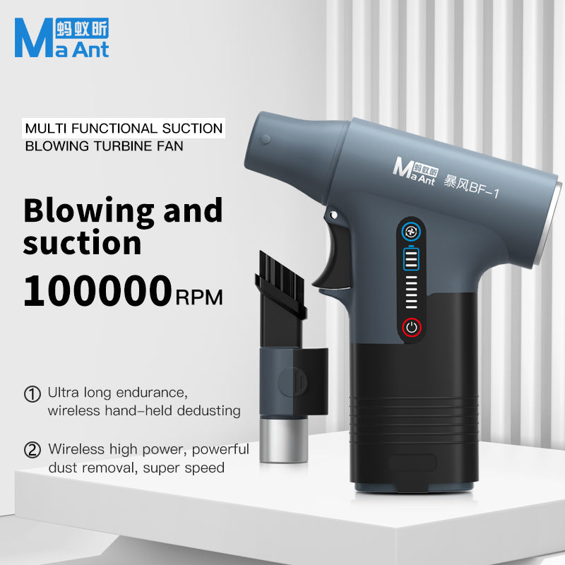 Cargue la imagen en el visor de la galería, [BF-1] MA ANT 2 In 1 Blowing and Suction Rechargeable Portable Phone Repair Dust Cleaner Air Blower Cleaning for Phone PCB PC Keyboard Dust Removing Camera Lens Cleaning - Polar Tech Australia

