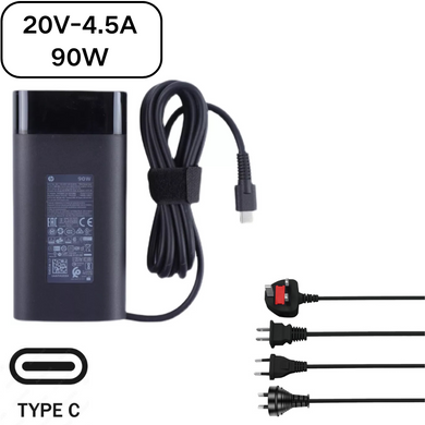 [20V-4.5A/90W][Type-C] HP USB C Laptop AC Wall Travel Fast Quick Charger Travel Adapter