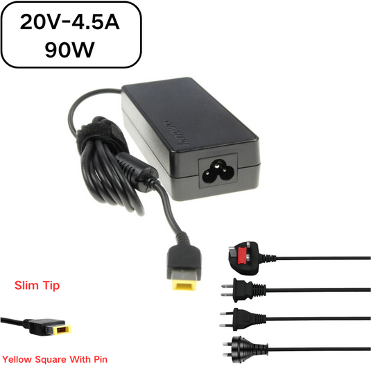[20V-4.5A/90W][Yellow Square] Original Lenovo Laptop AC Power Supply Adapter Charger - Polar Tech Australia