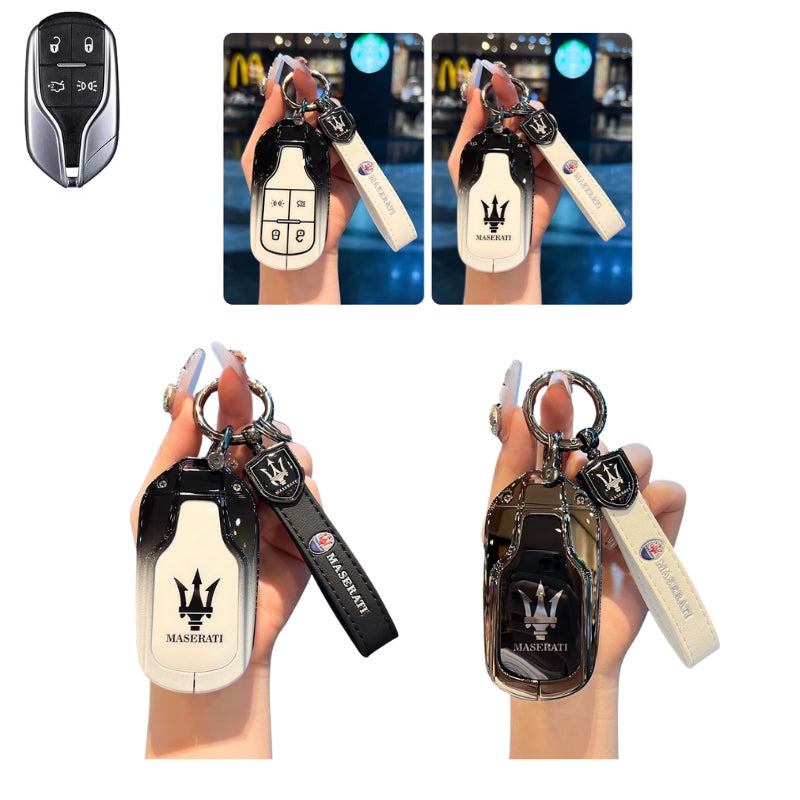 Chargez l&#39;image dans la visionneuse de la galerie, Maserati Zinc Alloy Full-Cover Stylish &amp; Elegant Design Car Key Fob Case for Cover Levante, MC20, Ghibli, Quattroporte 2014-2022
