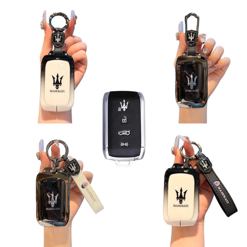 Chargez l&#39;image dans la visionneuse de la galerie, Maserati Zinc Alloy Full-Cover Stylish &amp; Elegant Design Car Key Fob Case Cover for New Grecale MC20 Ghibli Since 2023
