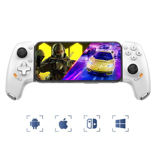 AB01 Wireless Game Controller for Switch & iOS Hall Effect Joystick 6-Axis Gyro Turbo Programmable Dual Vibratio
