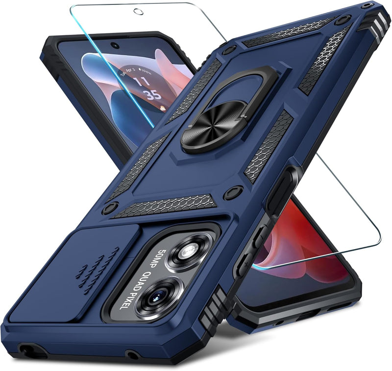 Chargez l&#39;image dans la visionneuse de la galerie, [Magnetic Ring Kickstand][Slide Camera Cover] Motorola Moto G Play 2024 - Shield Shockproof Rugged Heavy Duty Case - Polar Tech Australia
