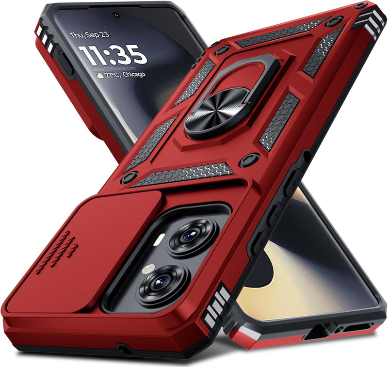 Cargue la imagen en el visor de la galería, [Ring Rotating Stand][Camera Lens Cover] Motorola Moto Edge 2024 - Shield Shockproof Rugged Heavy Duty Case - Polar Tech Australia
