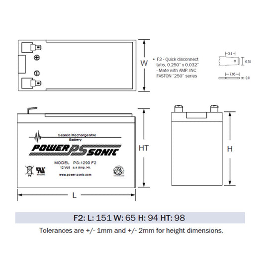 [NEP12V9AH] 12 Volt 9Ah Battery Valve Regulated Lead-Acid Battery - Polar Tech Australia