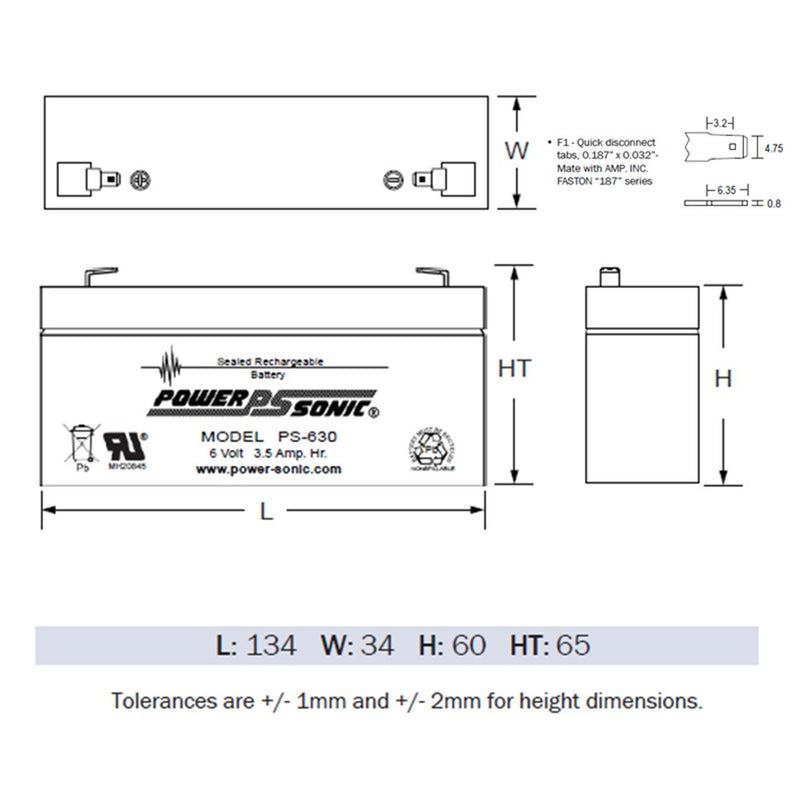 Load image into Gallery viewer, [NEP6V35AH] 6 Volt 3.5Ah Battery Valve Regulated Lead-Acid Battery Suits RISCO Agility 3/4 Panels - Polar Tech Australia
