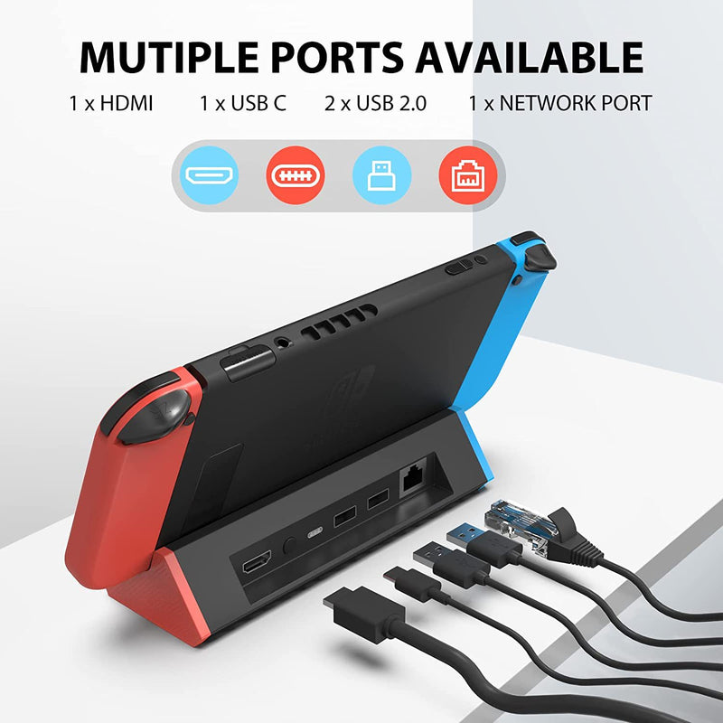 Load image into Gallery viewer, Nintendo Switch/Switch OLED Portable Dock 4K HDMI Adapter Extension USB HUB - Polar Tech Australia
