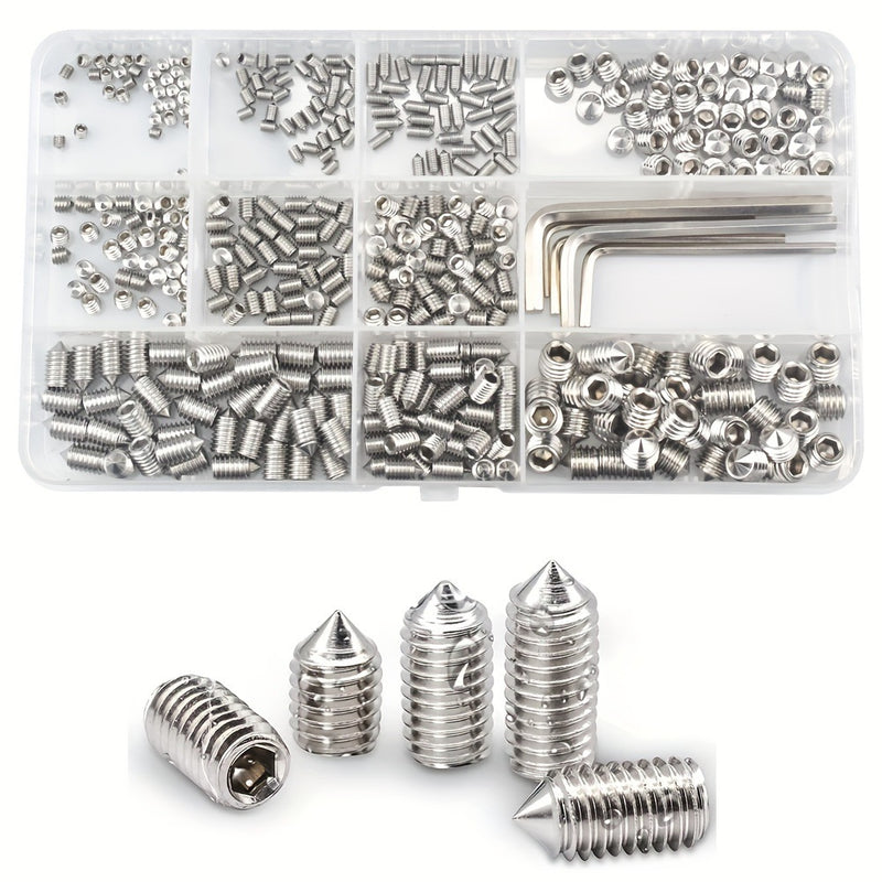 Cargue la imagen en el visor de la galería, [400 Pieces] Hex Socket Grub Screw Cone Point (M3. M4, M5, M6, M8)
