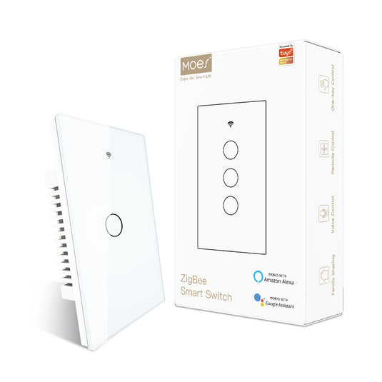 [TUYA Smart Home] MOES TUYA WiFi Smart Touch Switch Home Light Fan Remote Control 1/2/3/4 Gang Wall Switch Panel