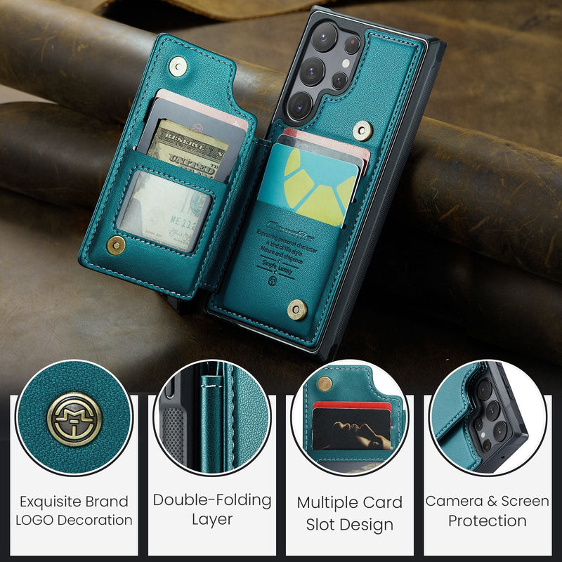 Cargue la imagen en el visor de la galería, [With Card Slot] Samsung Galaxy S26/Plus/Ultra - RFID Flip Premium Leather Wallet Series Case
