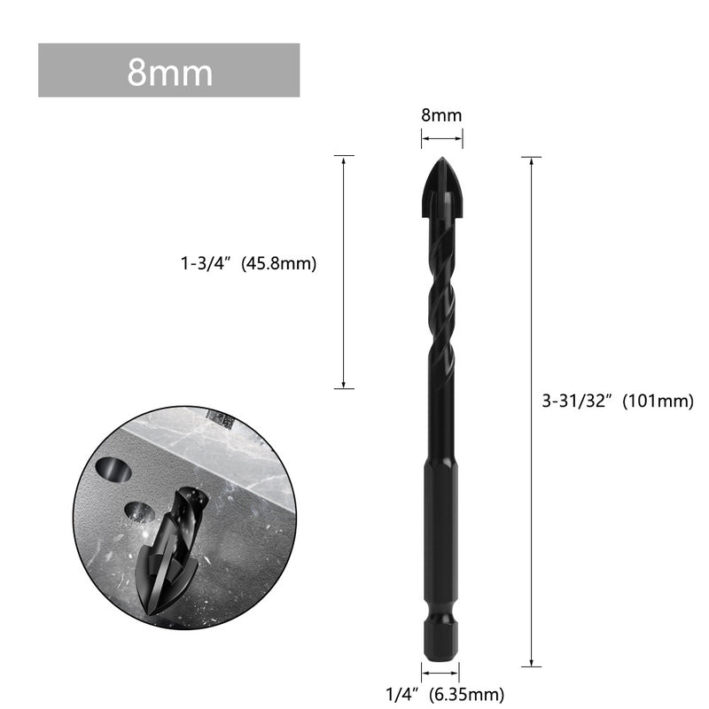 Load image into Gallery viewer, [9 in 1] Concrete Drill Bit Set Cross Carbide Tip Masonry Drill Bits Set (3 - 16mm)
