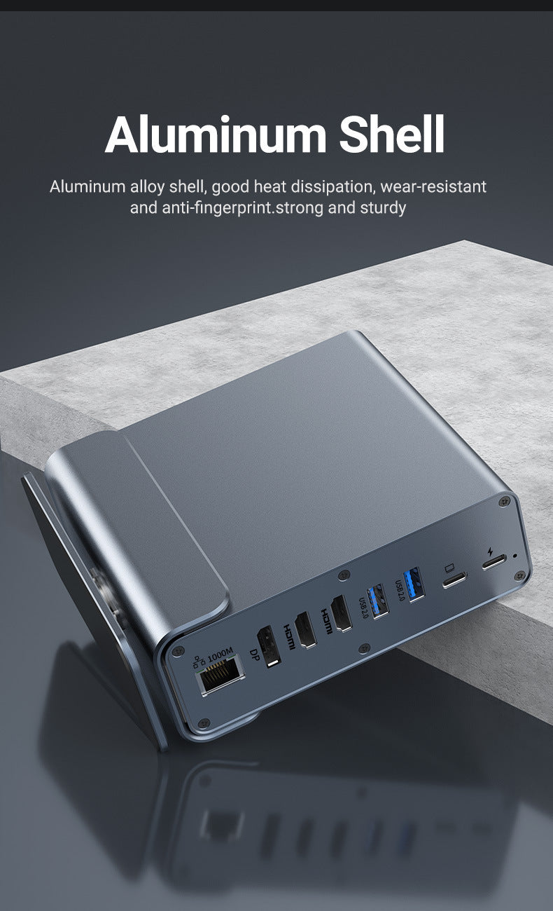 Chargez l&#39;image dans la visionneuse de la galerie, [15-in-1] Type C USB 3.0 HDMI DP Ethernet PD – Computer Port Expansion with Multiple Interfaces (COMBO Card Reader + HUB) Dock Station - Polar Tech Australia
