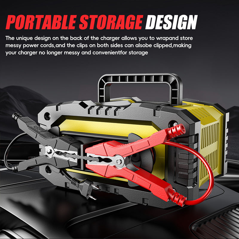 Cargue la imagen en el visor de la galería, FOXSUR 12V 10A / 24V 5A Smart Automatic Battery Charger with Repair Mode, LCD Display &amp; AU Plug - Polar Tech Australia
