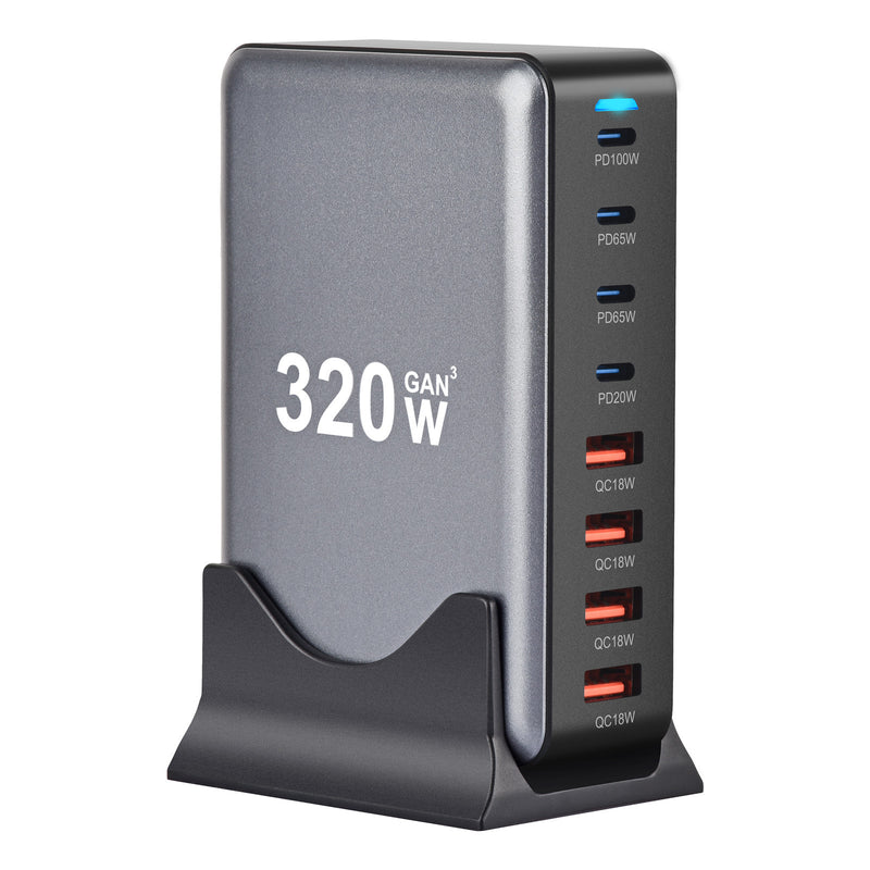 Load image into Gallery viewer, [320W GaN][SAA Approved] Universal Phone Tablet Laptop MaxBook PD+QC 8 Ports USB Type-C Wall Charger Desktop Home Office Charging Station Power Adapter (AU Plug) - Polar Tech Australia
