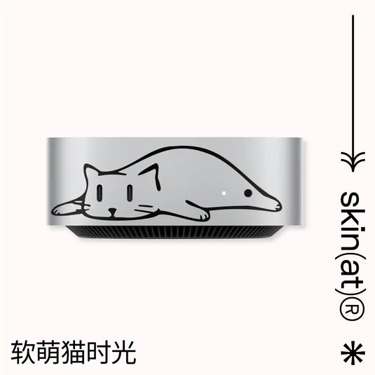 2024 Mac Mini M4 Desktop Protective Film, Cartoon Creative Cat and Dog Partial Stickers - Polar Tech Australia