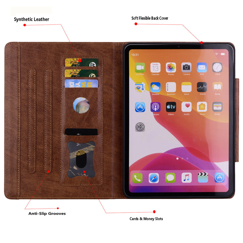 Cargue la imagen en el visor de la galería, Apple iPad 5/6 9.7&#39;&#39; 5/6th Gen (2017/2018) Business Retro Matte Leather Protective Case

