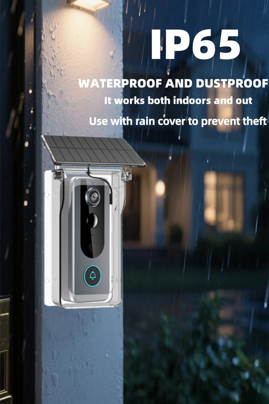[TUYA Smart Home][With Solar Rover Cover] HD Wireless WIFI IP65 Outdoor Security Doorbell Door Control