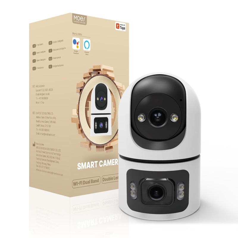 Load image into Gallery viewer, [TUYA Smart Home] MOES Dual Lens Indoor Onvif Camera Full HD 4MP Wireless WIFI PTZ Security Camera
