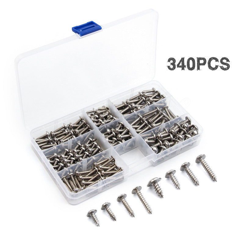 Cargue la imagen en el visor de la galería, [340 Pieces] Stain Steel Self Tapping Screw M3.5 M4.2 M4.8 Cross Self Drilling Screws With Washer

