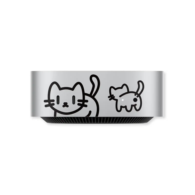Load image into Gallery viewer, 2024 Mac Mini M4 Desktop Protective Film, Cartoon Creative Cat and Dog Partial Stickers - Polar Tech Australia
