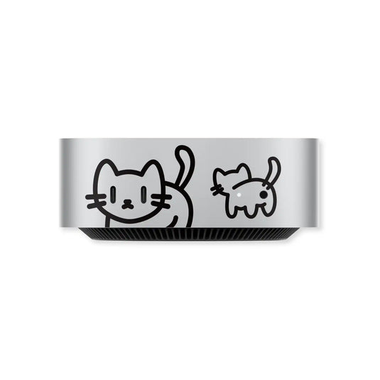 2024 Mac Mini M4 Desktop Protective Film, Cartoon Creative Cat and Dog Partial Stickers - Polar Tech Australia