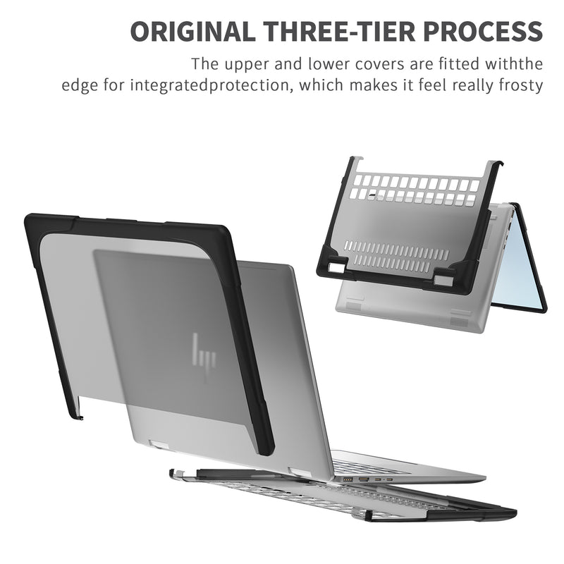 Chargez l&#39;image dans la visionneuse de la galerie, HP ENVY X360 14 14-inch (2024) Matte Transparent Cooling Stand and Shockproof Case - Polar Tech Australia
