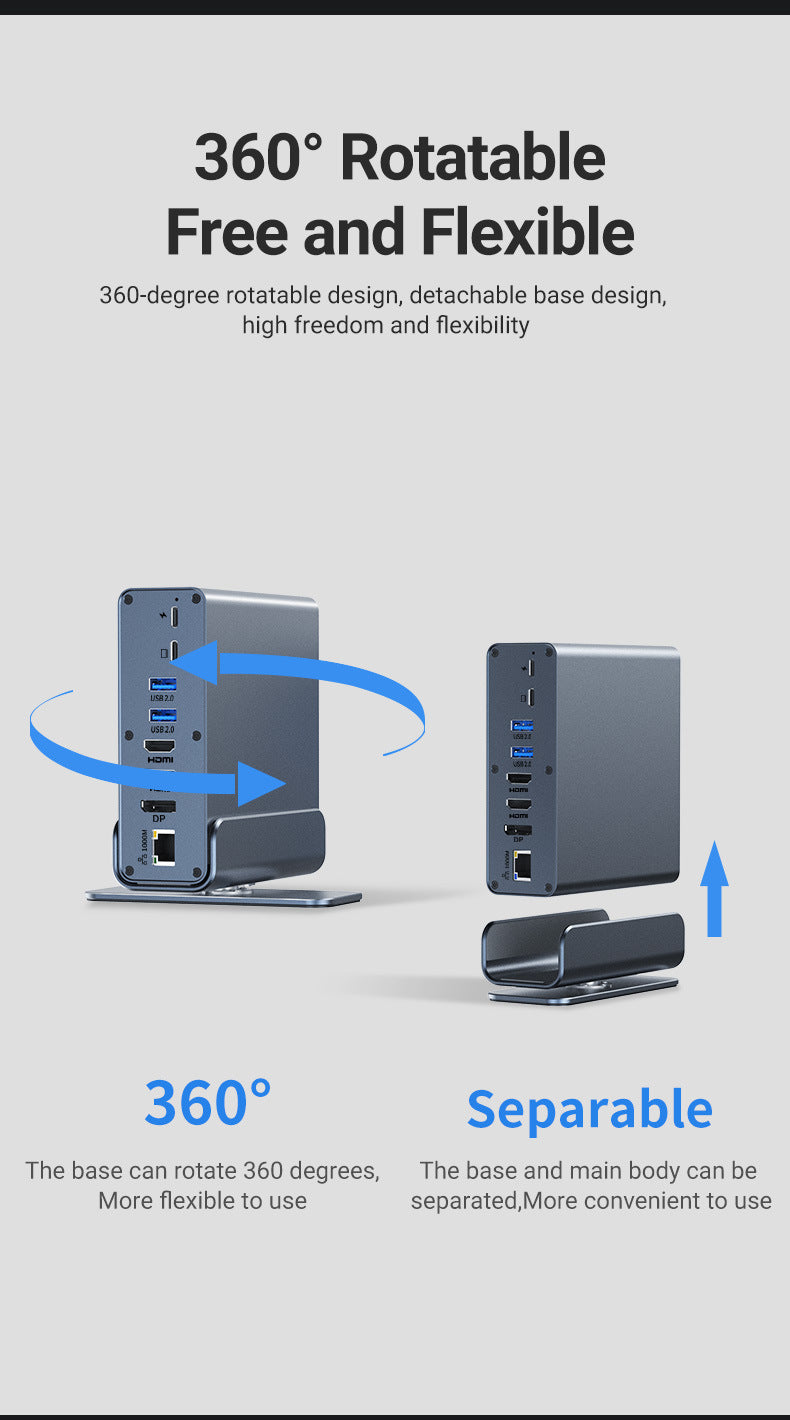 Chargez l&#39;image dans la visionneuse de la galerie, [15-in-1] Type C USB 3.0 HDMI DP Ethernet PD – Computer Port Expansion with Multiple Interfaces (COMBO Card Reader + HUB) Dock Station - Polar Tech Australia
